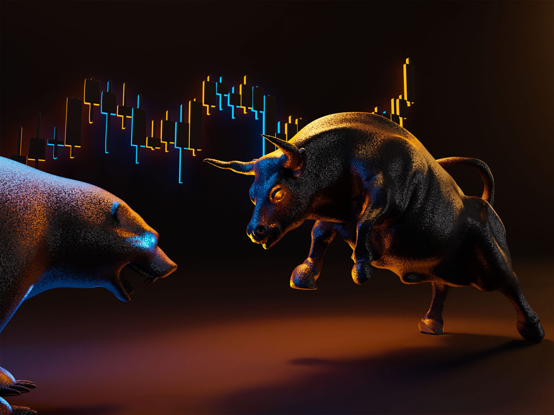 Stock Exchange Trading Concept. the Bulls and Bears Struggle. Equity Market  Illustration Stock Image - Image of hacker, financial: 251732769